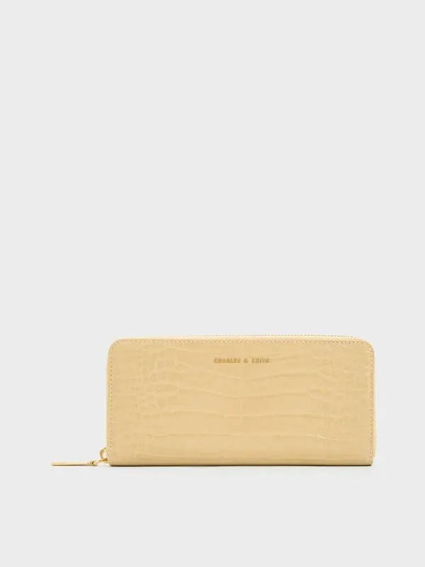 Women Dulcie CrocEffect ZipAround Long Wallet 8211 Beige CHARLES and KEITH Long Wallets Women Dulcie CrocEffect ZipAround Long Wallet 8211 Beige CHARLES and KEITH Long Wallets