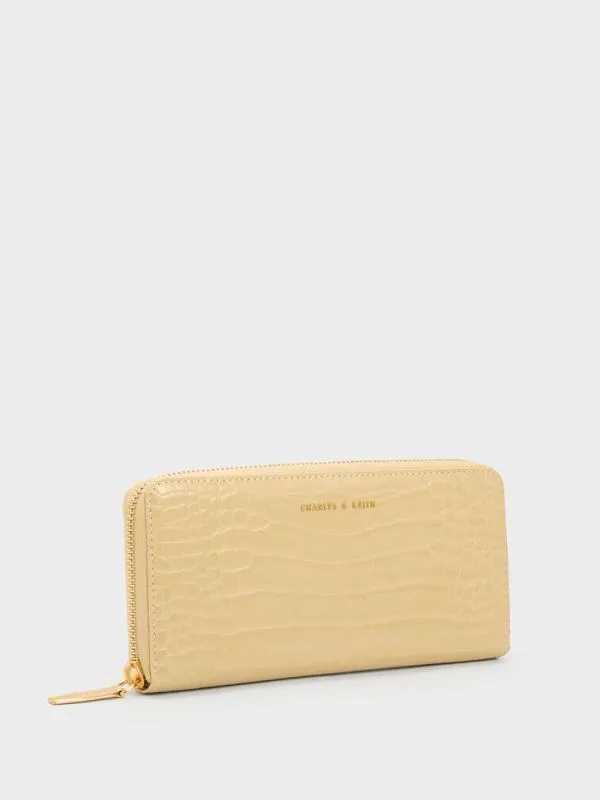 Women Dulcie CrocEffect ZipAround Long Wallet 8211 Beige CHARLES and KEITH Long Wallets Women Dulcie CrocEffect ZipAround Long Wallet 8211 Beige CHARLES and KEITH Long Wallets