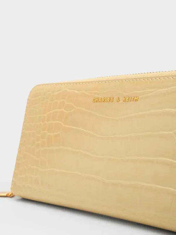 Women Dulcie CrocEffect ZipAround Long Wallet 8211 Beige CHARLES and KEITH Long Wallets Women Dulcie CrocEffect ZipAround Long Wallet 8211 Beige CHARLES and KEITH Long Wallets