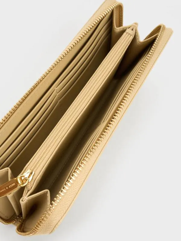 Women Dulcie CrocEffect ZipAround Long Wallet 8211 Beige CHARLES and KEITH Long Wallets Women Dulcie CrocEffect ZipAround Long Wallet 8211 Beige CHARLES and KEITH Long Wallets