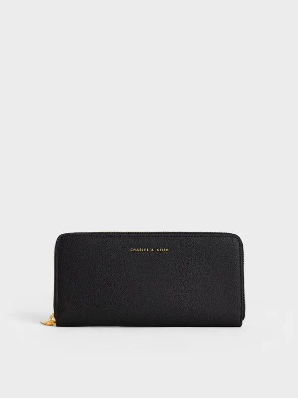 Women Dulcie ZipAround Long Wallet 8211 Black CHARLES and KEITH Long Wallets