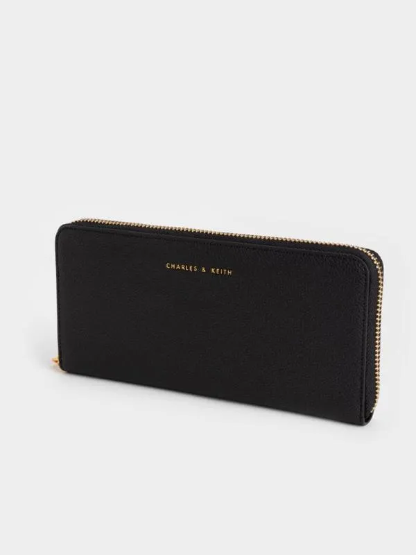 Women Dulcie ZipAround Long Wallet 8211 Black CHARLES and KEITH Long Wallets