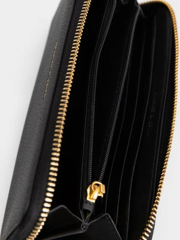 Women Dulcie ZipAround Long Wallet 8211 Black CHARLES and KEITH Long Wallets