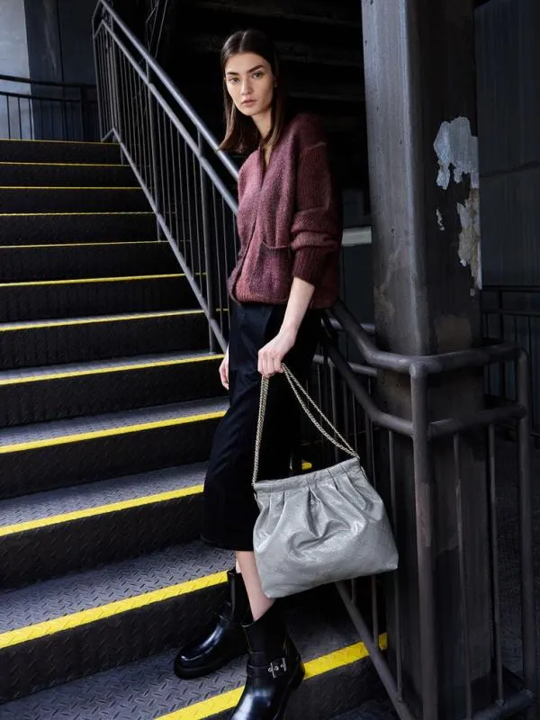 Women Duo Double Chain Hobo Bag 8211 Grey CHARLES and KEITH Hobo Bags Women Duo Double Chain Hobo Bag 8211 Grey CHARLES and KEITH Hobo Bags