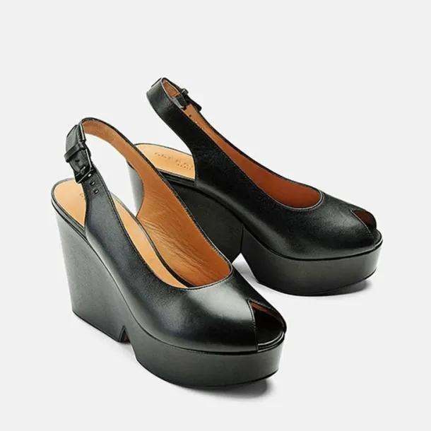 Women DYLAN Black Clergerie Wedges
