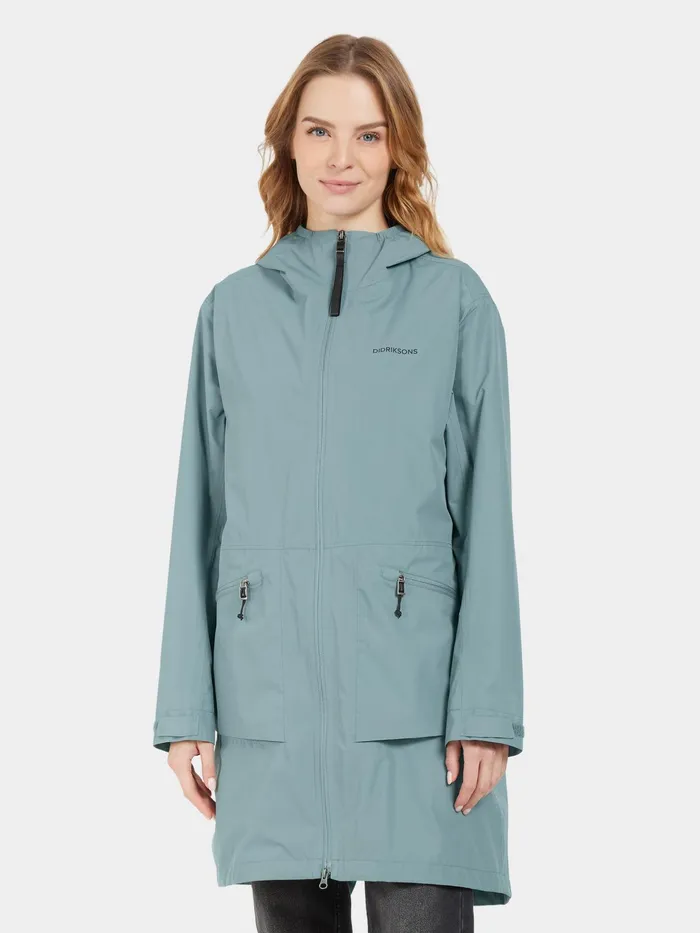 Women Eliana Parka Factory Blue Didriksons Spring Jackets