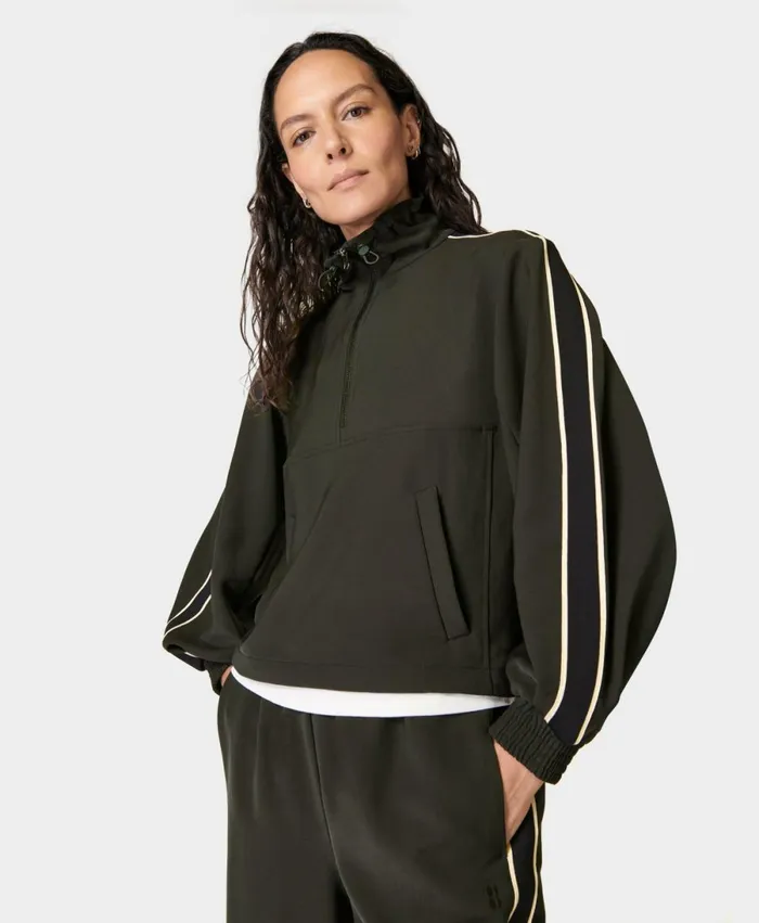 Women Elite Track Jacket Dark Ivy Green Sweaty Betty Jumpers Hoodies