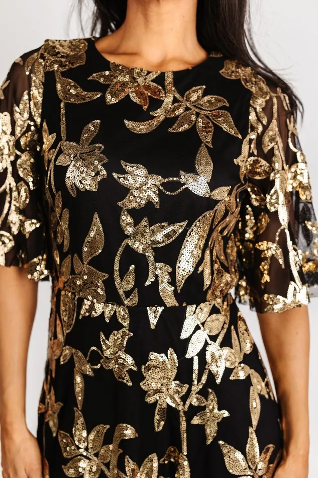 Women Embellished Sequin Baltic Born Lucy Sequin Dress Black Gold Women Embellished Sequin Baltic Born Lucy Sequin Dress Black Gold