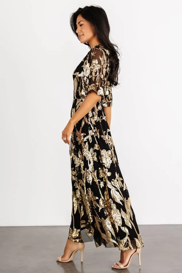 Women Embellished Sequin Baltic Born Lucy Sequin Dress Black Gold Women Embellished Sequin Baltic Born Lucy Sequin Dress Black Gold