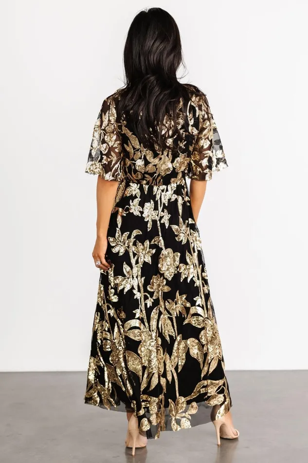 Women Embellished Sequin Baltic Born Lucy Sequin Dress Black Gold Women Embellished Sequin Baltic Born Lucy Sequin Dress Black Gold