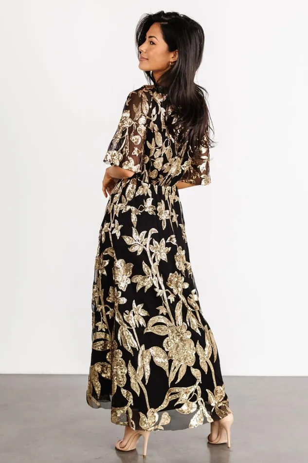 Women Embellished Sequin Baltic Born Lucy Sequin Dress Black Gold Women Embellished Sequin Baltic Born Lucy Sequin Dress Black Gold