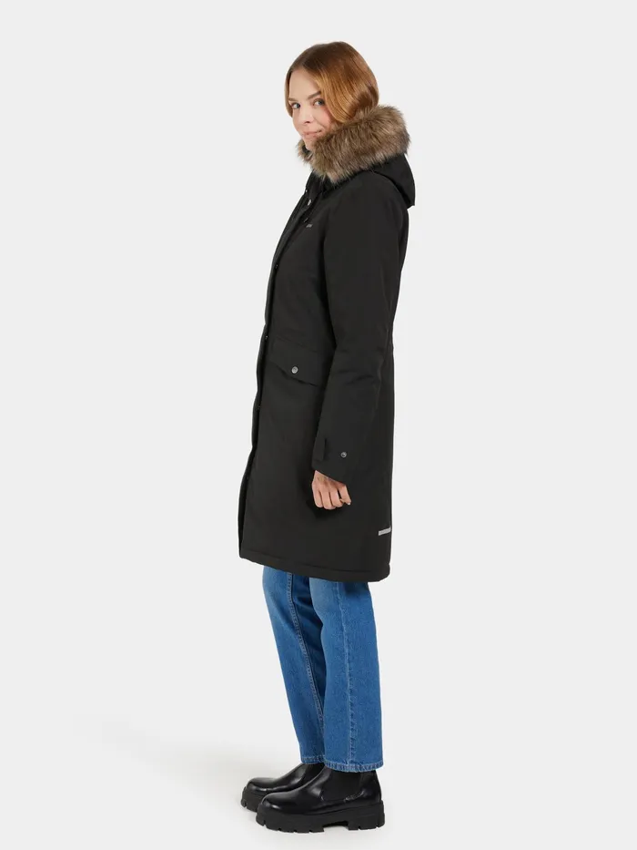Women Erika Parka Black Didriksons Autumn Jackets