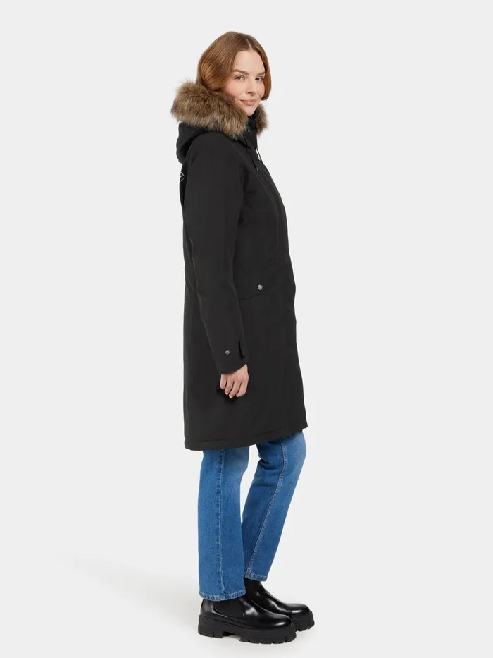Women Erika Parka Black Didriksons Autumn Jackets