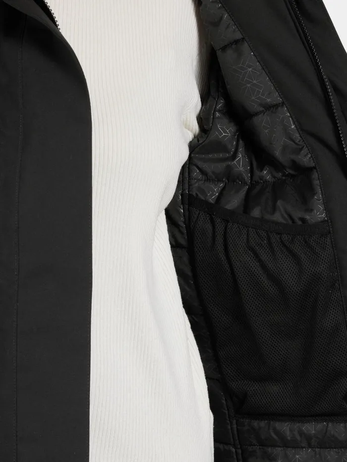 Women Erika Parka Black Didriksons Autumn Jackets