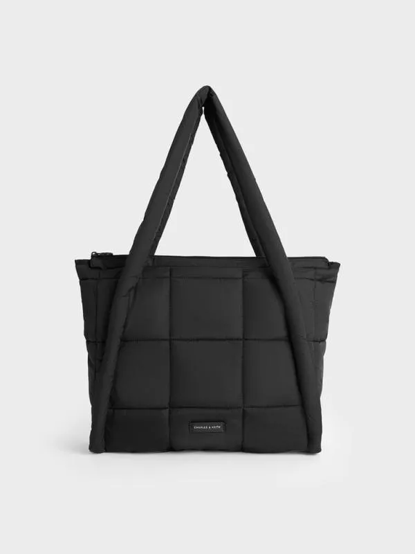 Women Errya Nylon Quilted Puffy Tote Bag 8211 Jet Black CHARLES and KEITH Slouchy Bags Women Errya Nylon Quilted Puffy Tote Bag 8211 Jet Black CHARLES and KEITH Slouchy Bags