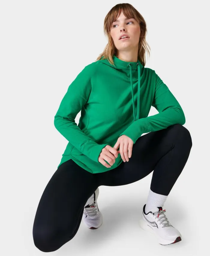 Women Escape Luxe Fleece Hoody Electro Green Sweaty Betty Jumpers Hoodies