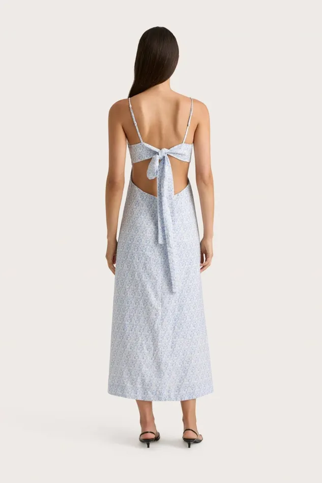 Women Faithfull The Brand Dresses Antibes Midi Dress Leilani Mid Blue