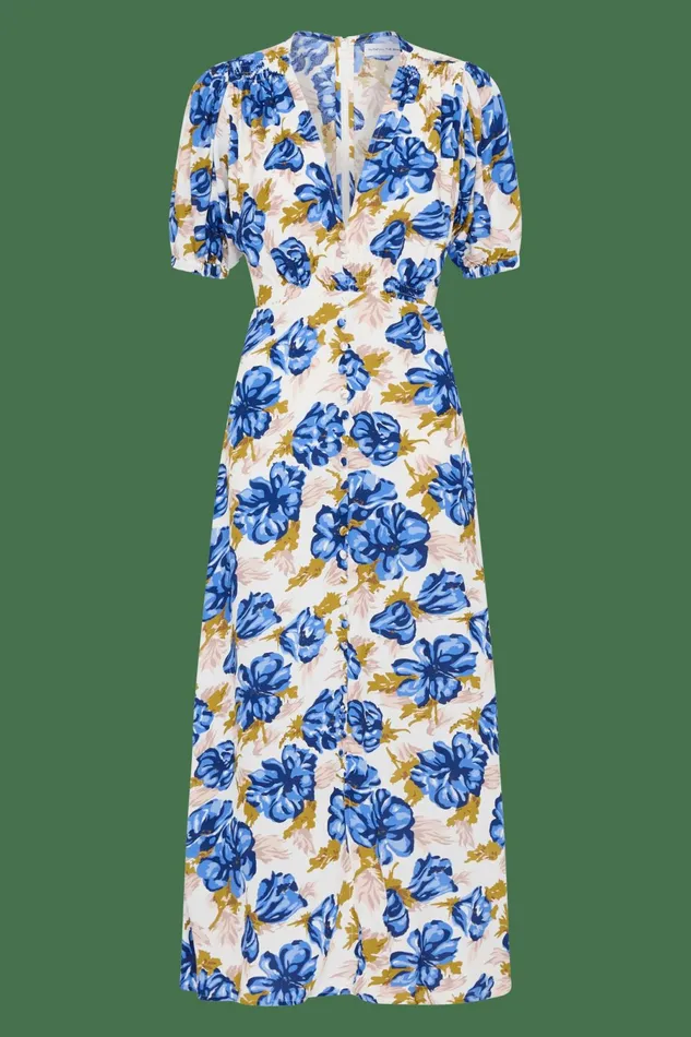 Women Faithfull The Brand Dresses Bellavista Midi Dress Isadora Floral Navy 8211 Faithfull The Brand