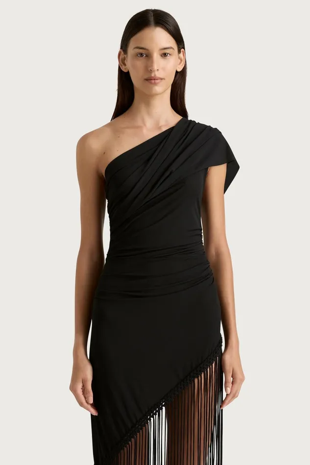 Women Faithfull The Brand Dresses Bijou Asymmetric Dress Black