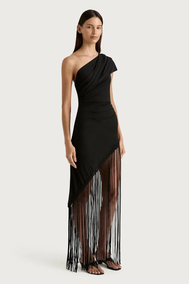 Women Faithfull The Brand Dresses Bijou Asymmetric Dress Black