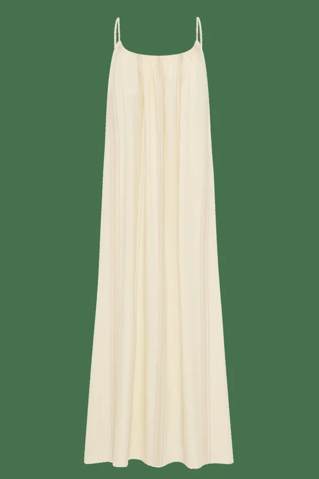 Women Faithfull The Brand Dresses En Vau Maxi Dress Foam Taupe Stripe