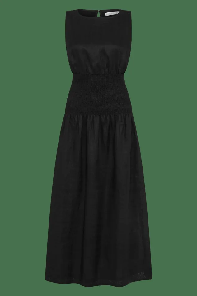 Women Faithfull The Brand Dresses La Canella Midi Dress Black 8211 Faithfull The Brand