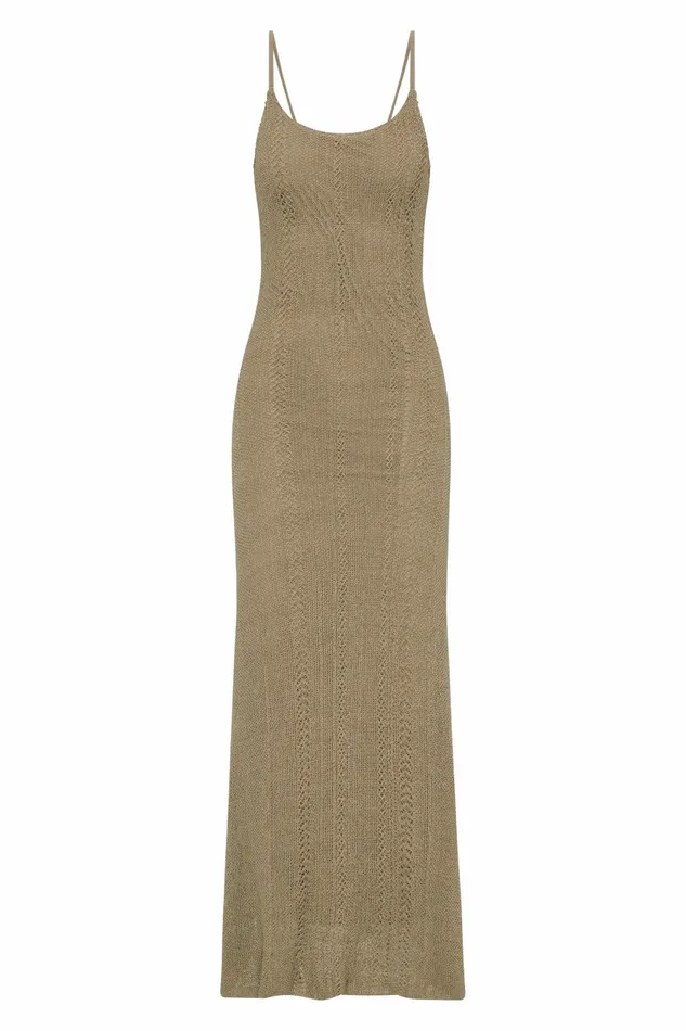 Women Faithfull The Brand Dresses Treillis Maxi Dress Khaki