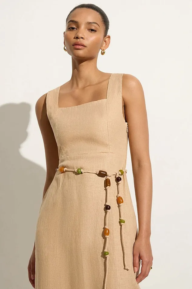 Women Faithfull The Brand Dresses Zana Midi Dress Sand 8211 Faithfull The Brand