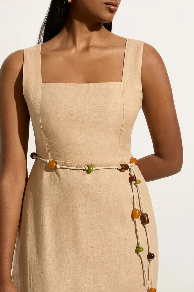 Women Faithfull The Brand Dresses Zana Midi Dress Sand 8211 Faithfull The Brand