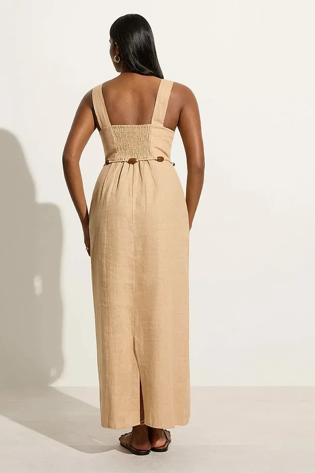 Women Faithfull The Brand Dresses Zana Midi Dress Sand 8211 Faithfull The Brand