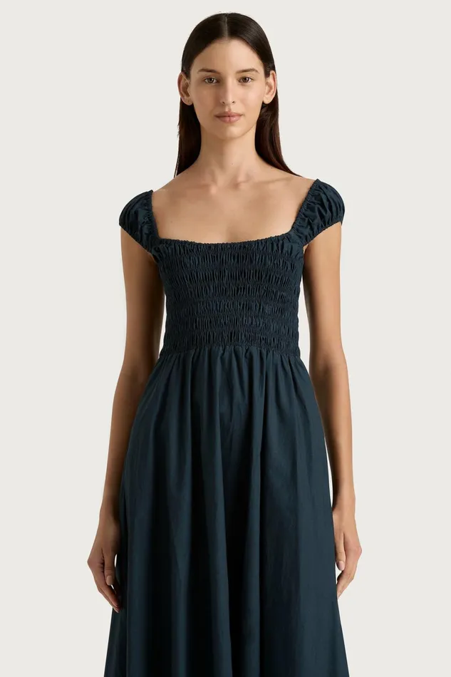 Women Faithfull The Brand Midi Dresses Lene Midi Dress Navy