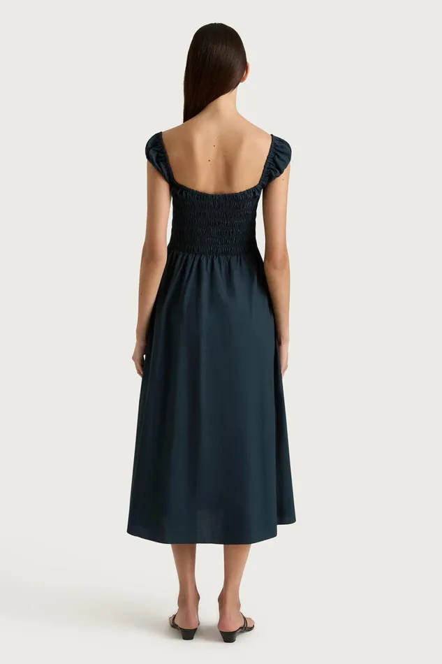Women Faithfull The Brand Midi Dresses Lene Midi Dress Navy
