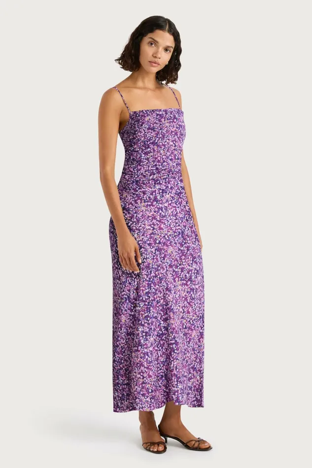 Women Faithfull The Brand Midi Dresses Rosas Midi Dress Meander Micro Purple