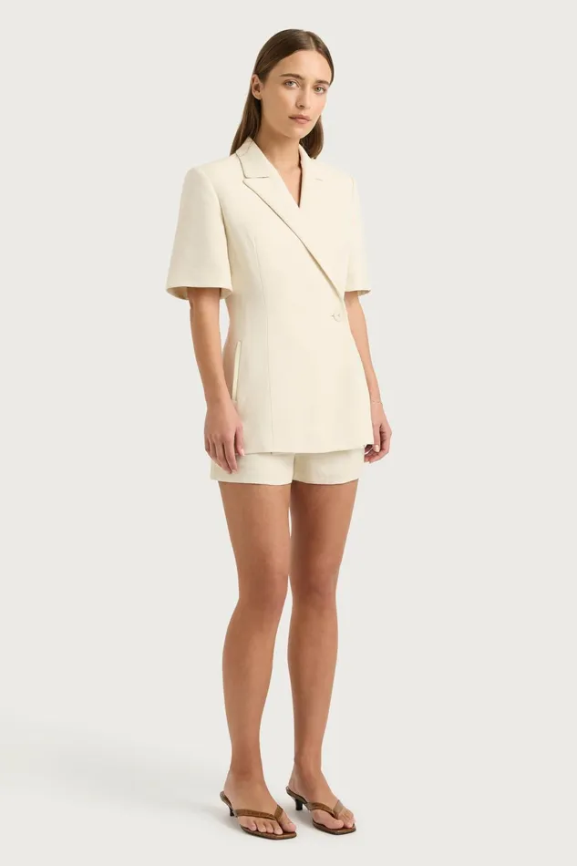 Women Faithfull The Brand Outerwear Enna Short Sleeve Blazer Beige