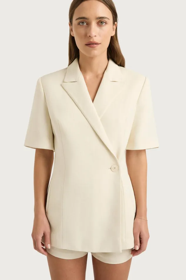 Women Faithfull The Brand Outerwear Enna Short Sleeve Blazer Beige