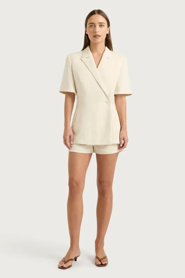 Women Faithfull The Brand Outerwear Enna Short Sleeve Blazer Beige