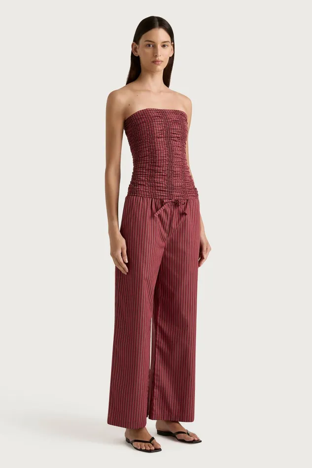 Women Faithfull The Brand Pants Freja Pant Wine Stripe