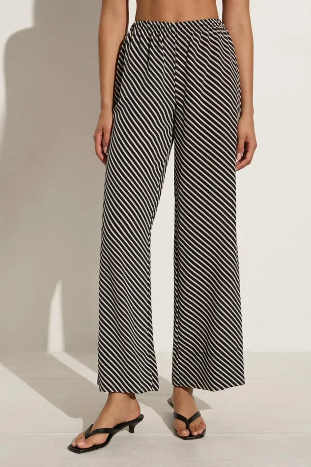 Women Faithfull The Brand Pants Monforte Pant Toscano Stripe Black 8211 Faithfull The Brand
