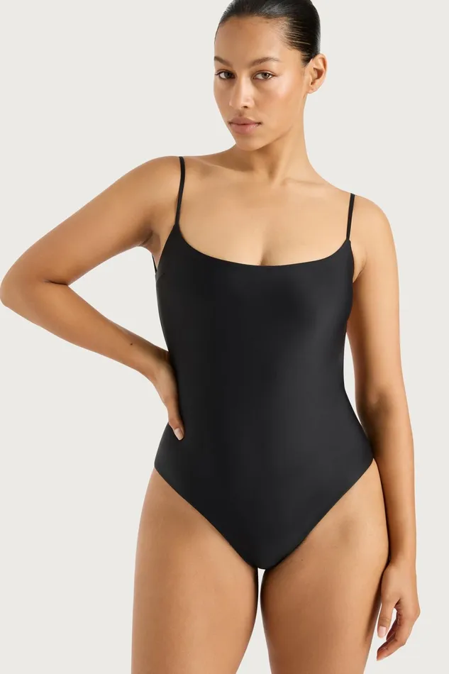 Women Faithfull The Brand Swim Cabo String One Piece Black