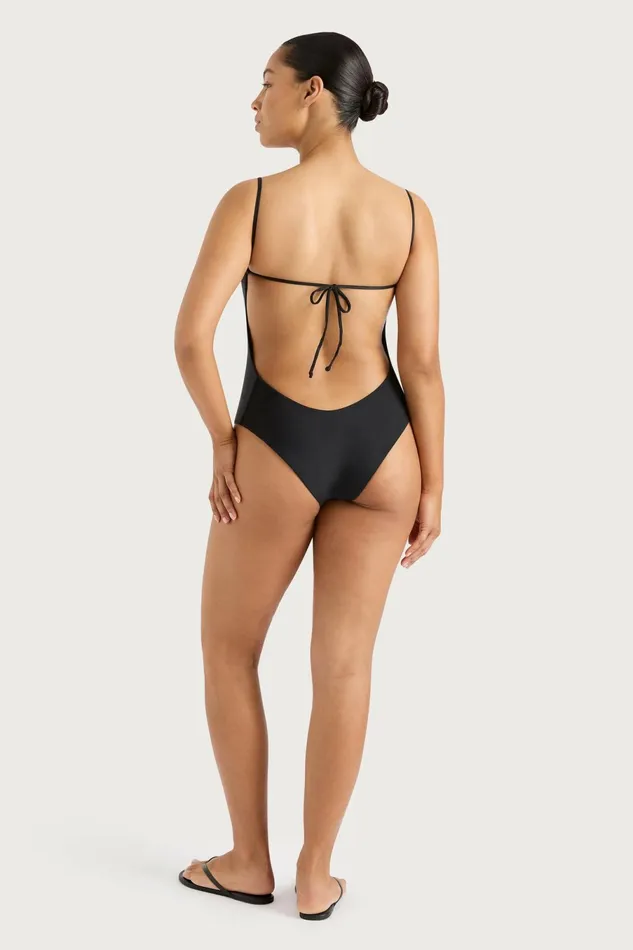 Women Faithfull The Brand Swim Cabo String One Piece Black