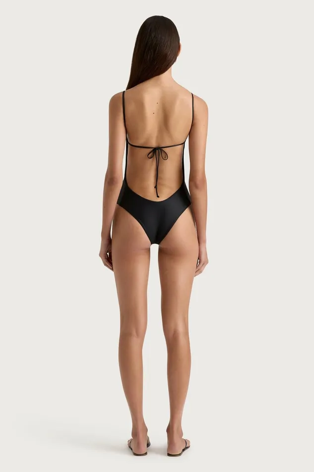 Women Faithfull The Brand Swim Cabo String One Piece Black
