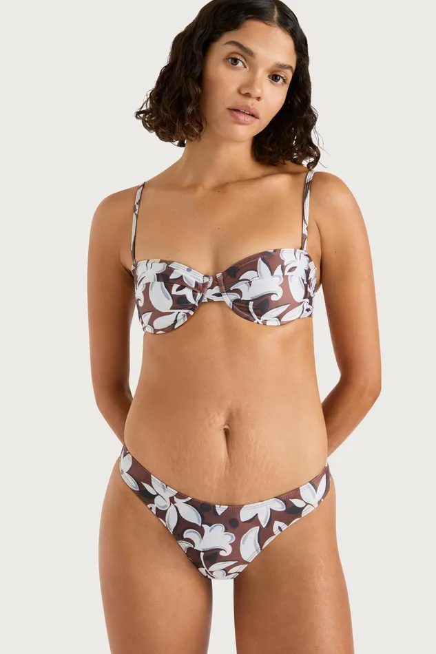 Women Faithfull The Brand Swim Farrah Bikini Top Plumeria