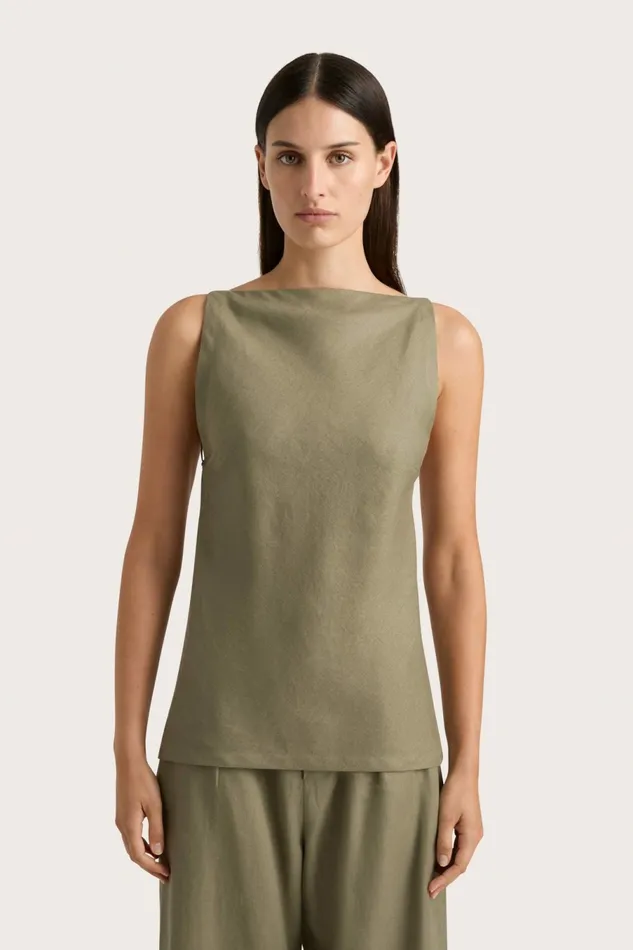 Women Faithfull The Brand Tops Antibes Top Khaki