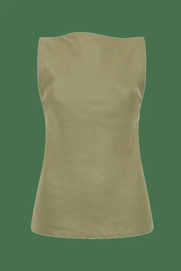 Women Faithfull The Brand Tops Antibes Top Khaki
