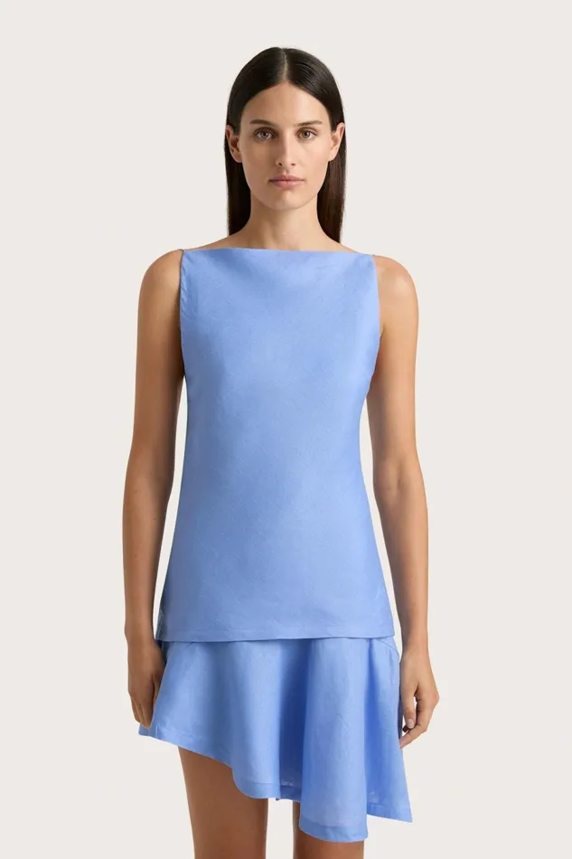 Women Faithfull The Brand Tops Antibes Top Mid Blue