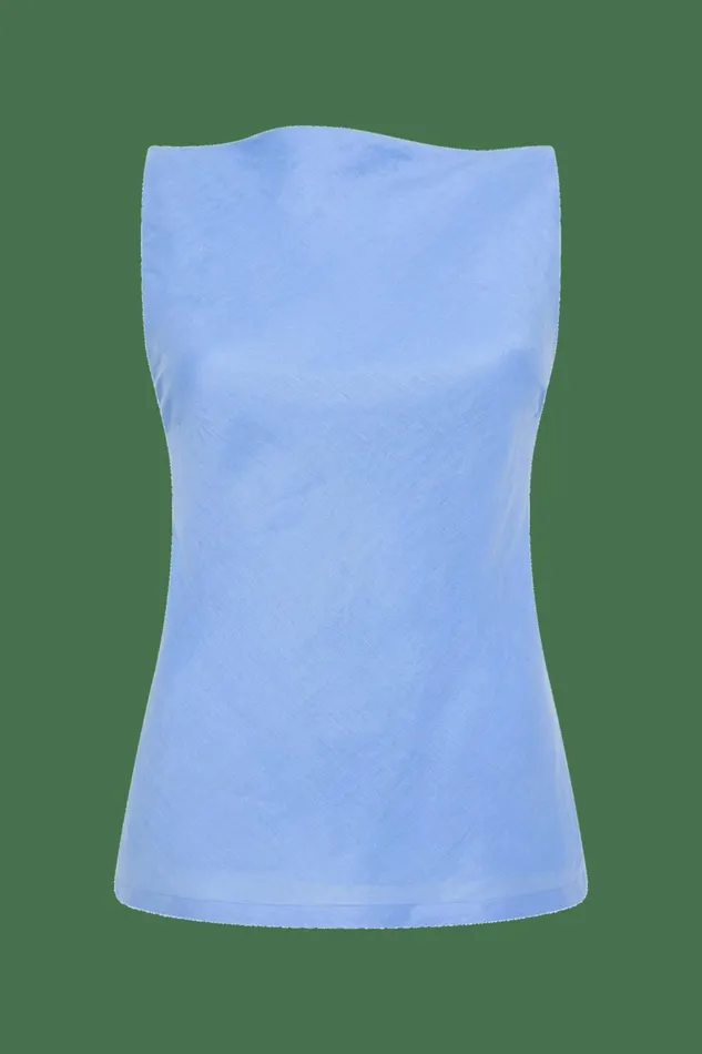 Women Faithfull The Brand Tops Antibes Top Mid Blue