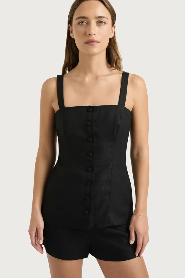 Women Faithfull The Brand Tops Corbiere Vest Black
