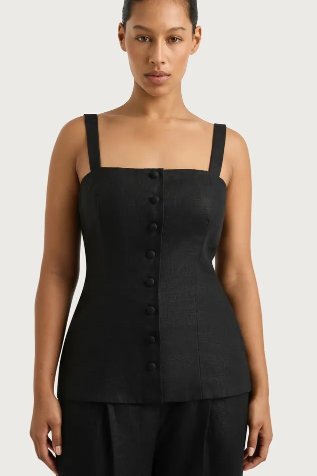 Women Faithfull The Brand Tops Corbiere Vest Black