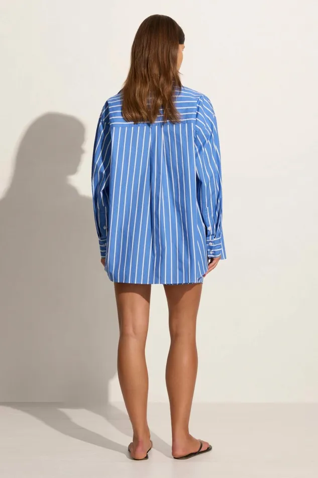 Women Faithfull The Brand Tops Daija Shirt Adia Stripe Ocean Blue 8211 Faithfull The Brand