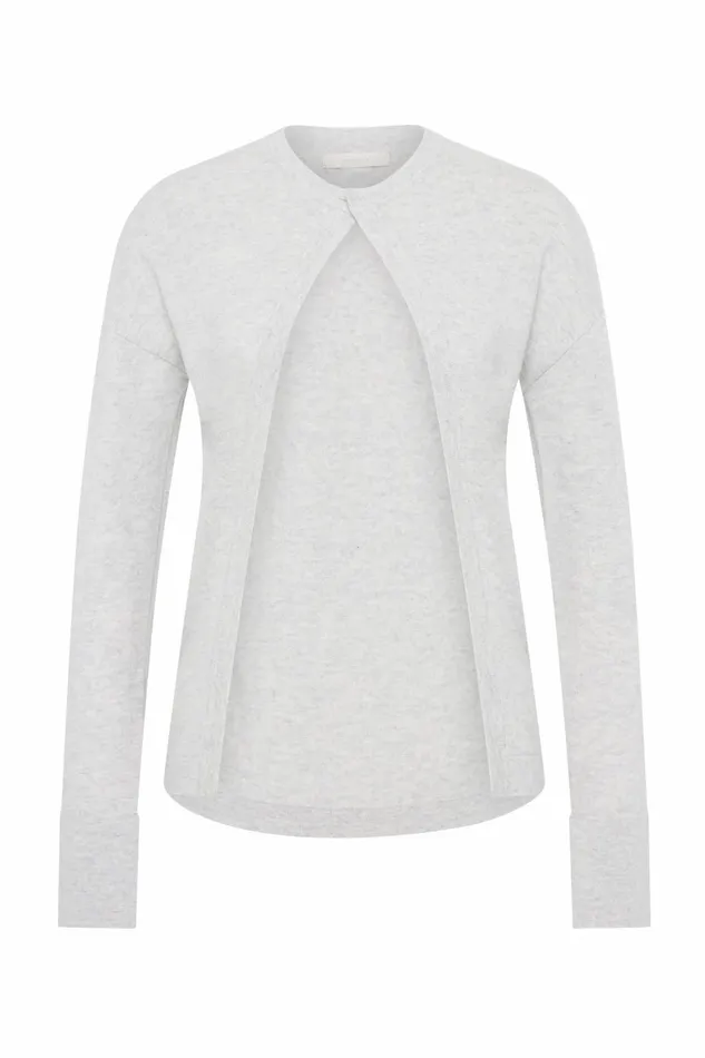 Women Faithfull The Brand Tops Frederikke Cashmere Cardigan Grey Marle